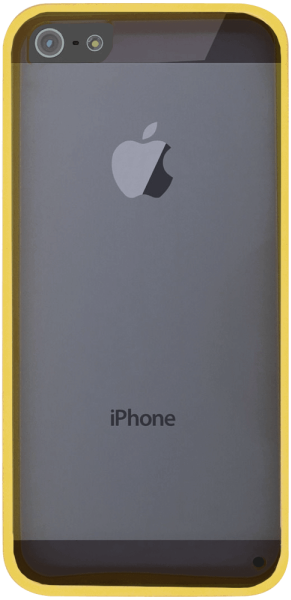 Apple iPhone 5 kemény hátlap citromsárga szilikon kerettel víztiszta