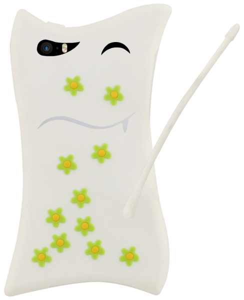 Apple iPhone 5S szilikon tok absztrakt formájú fehér