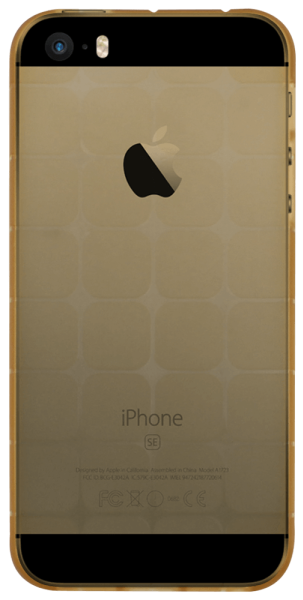 Apple iPhone SE (2016) szilikon tok négyzet minta átlátszó arany
