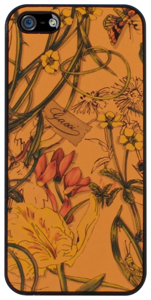 Apple iPhone 5 kemény hátlap virágmintás narancssárga