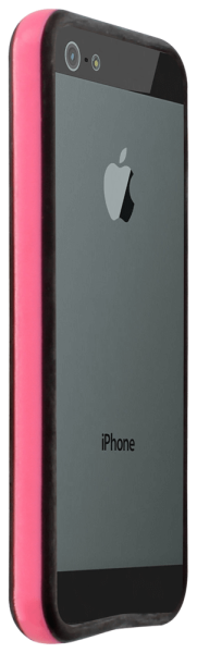 Apple iPhone 5 bumper szilikon betét fekete/rózsaszín