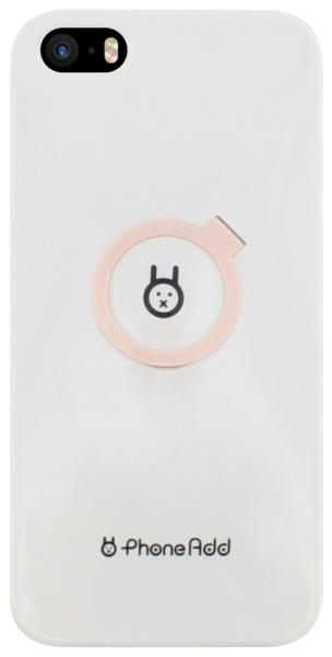 Apple iPhone 5S kemény hátlap gyári PhoneAdd popsocket funkciós babarózsaszín/fehér
