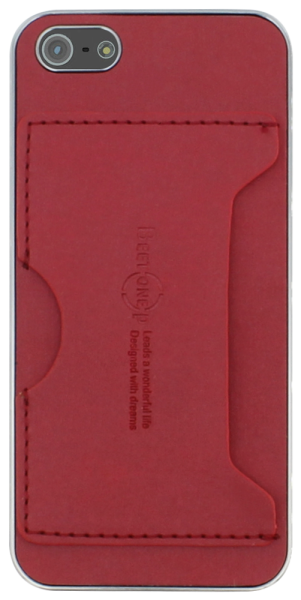 Apple iPhone 5 kemény hátlap gyári BEETONE P szövet hatású piros/ezüst