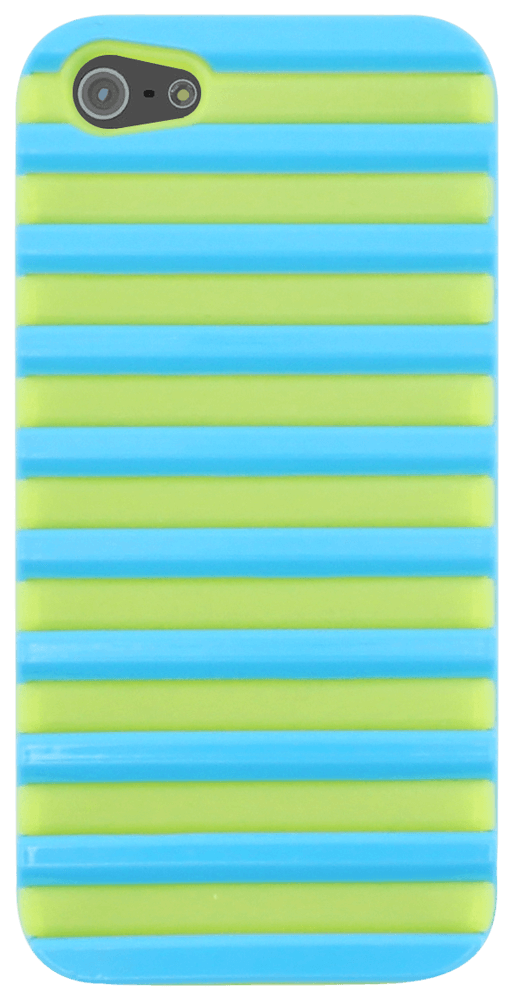 Apple iPhone 5 kemény hátlap 3D rács minta kék/zöld