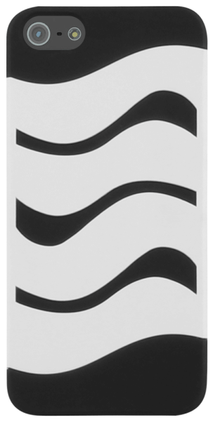 Apple iPhone 5 kemény hátlap hullám mintás fekete/fehér