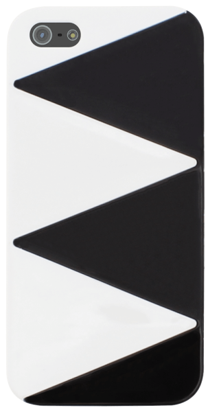 Apple iPhone 5 kemény hátlap zig-zag mintás fekete/fehér