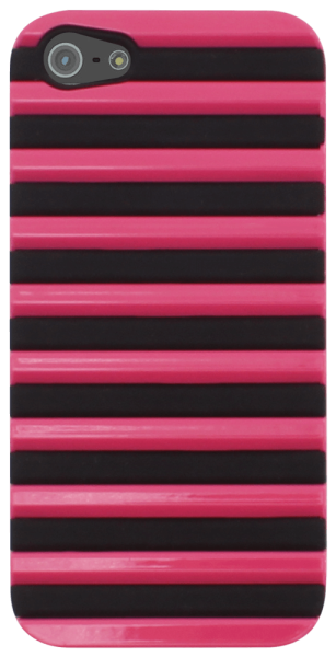Apple iPhone 5 kemény hátlap 3D rács minta fekete/rózsaszín