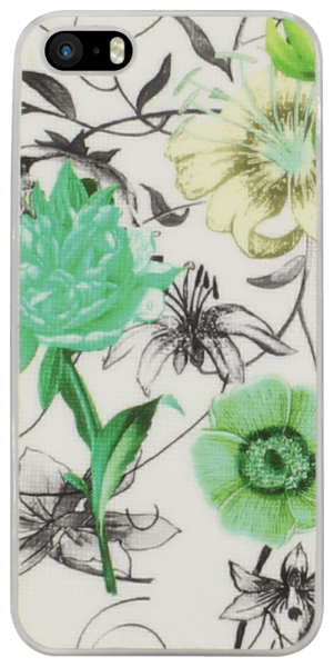 Apple iPhone 5S kemény hátlap virágmintás fehér