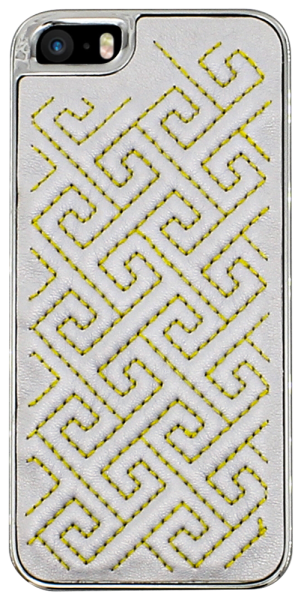 Apple iPhone 5S kemény hátlap varrás mintás ezüst