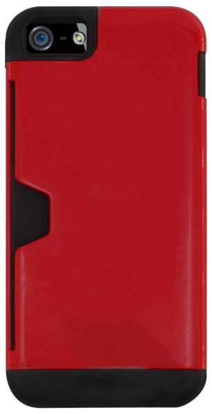 Apple iPhone SE (2016) szilikon tok műanyag hátlap fekete/piros