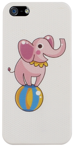 Apple iPhone 5 kemény hátlap 3D mintás elefánttal fehér