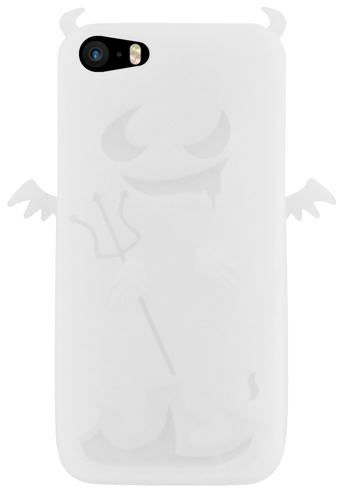 Apple iPhone 5S szilikon tok ördög formájú fehér