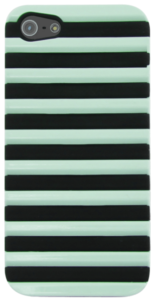 Apple iPhone 5 kemény hátlap 3D rács minta fekete/mentazöld