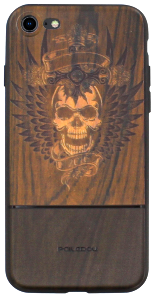 Apple iPhone SE (2022) kemény hátlap fa mintás koponya mintázattal