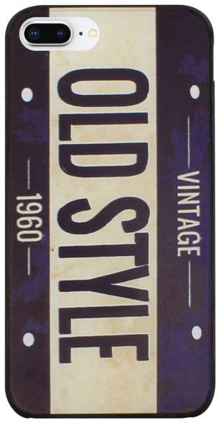 Apple iPhone 7 Plus kemény hátlap rendszámtábla minta fehér/lila