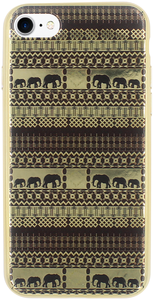 Apple iPhone 7 szilikon tok arany elefánt mintás fekete/arany