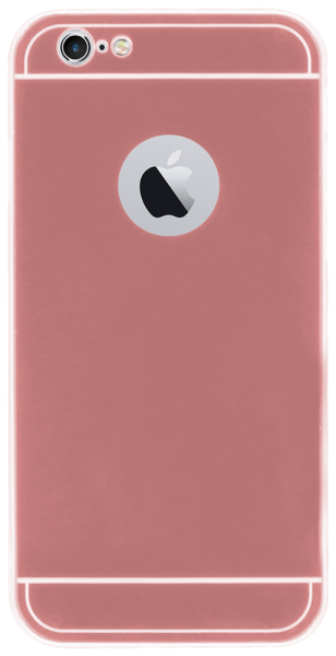 Apple iPhone 6S kemény hátlap logónál átlátszó fém hátlappal rozéarany