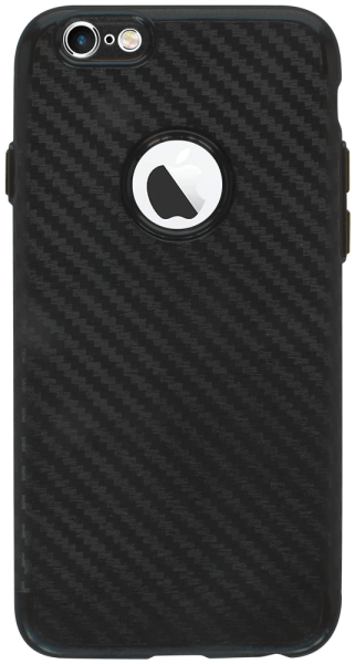 Apple iPhone 6 szilikon tok logó kihagyós karbon mintás fekete