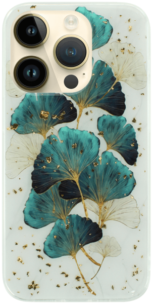 Apple iPhone 14 Pro kemény hátlap Gold Glam Leaves