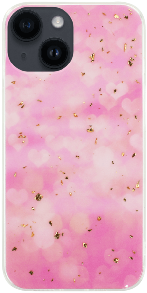 Apple iPhone 14 kemény hátlap Gold Glam Pink