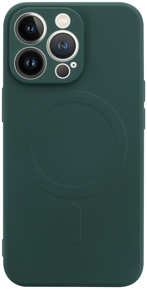 Apple iPhone 13 Pro szilikon tok gyári MagSafe kameravédővel sötétzöld