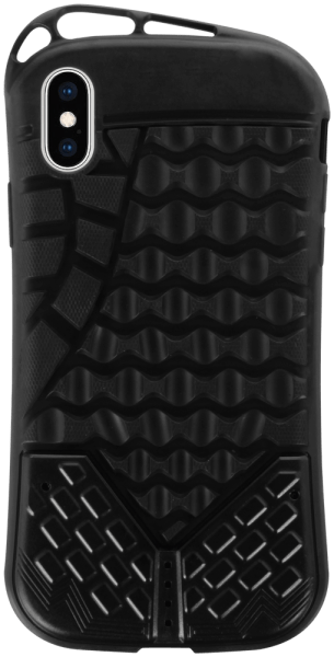 Apple iPhone XS ütésálló tok autógumi mintás fekete