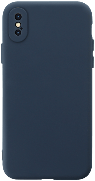 Apple iPhone XS szilikon tok kameravédővel matt sötétkék