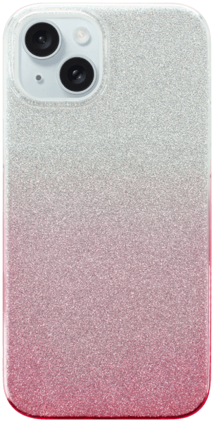 Apple iPhone 15 Plus szilikon tok csillogó hátlap rózsaszín/ezüst