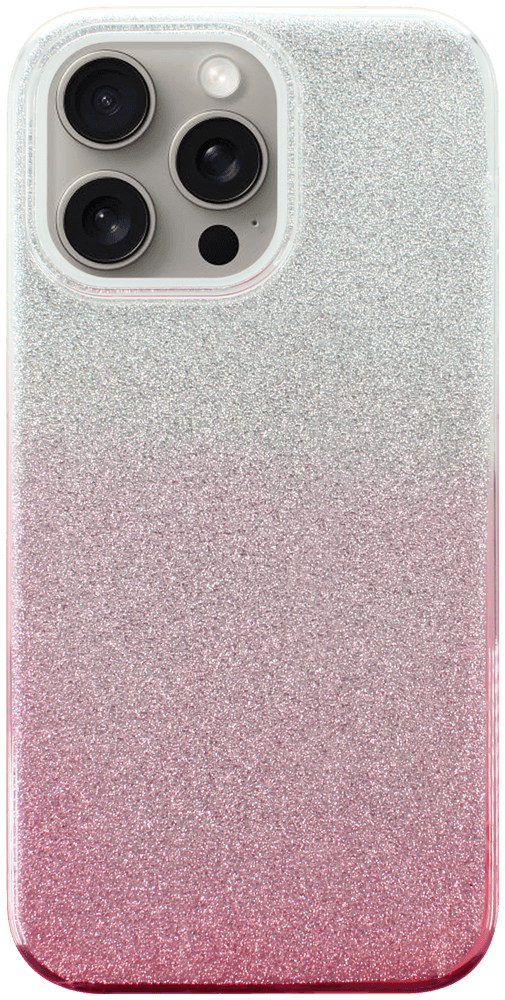Apple iPhone 15 Pro Max szilikon tok csillogó hátlap rózsaszín/ezüst