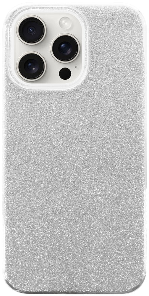 Apple iPhone 15 Pro Max szilikon tok csillogó hátlap ezüst