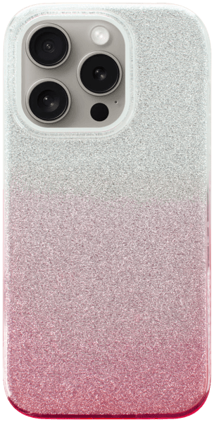 Apple iPhone 15 Pro szilikon tok csillogó hátlap rózsaszín/ezüst