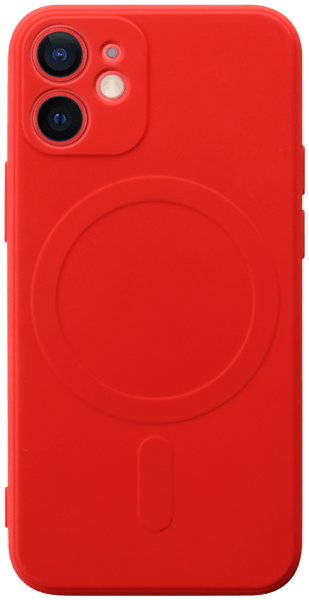 Apple iPhone 12 Mini szilikon tok gyári MagSafe kameravédővel piros
