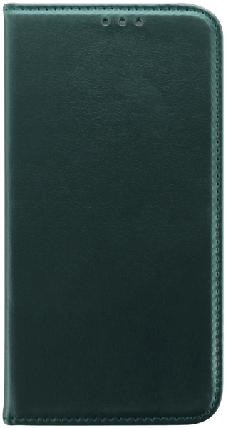 Apple iPhone 15 Pro oldalra nyíló flipes bőrtok asztali tartó funkciós sötétzöld