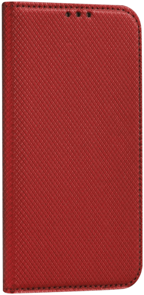 Apple iPhone 15 oldalra nyíló flipes bőrtok rombusz mintás piros