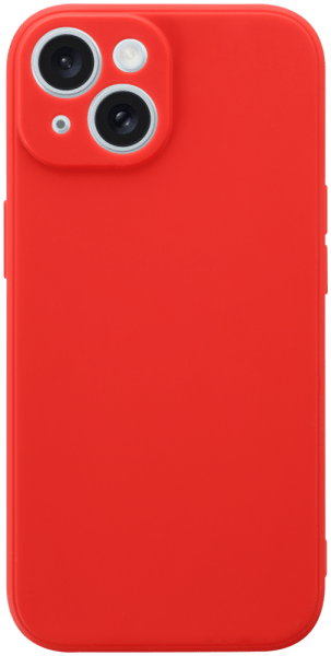 Apple iPhone 15 szilikon tok kameravédővel matt piros
