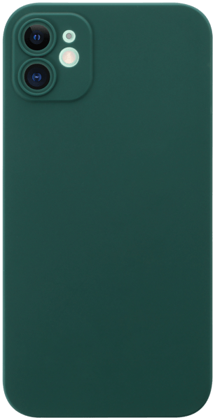 Apple iPhone 11 szilikon tok kameravédővel matt sötétzöld