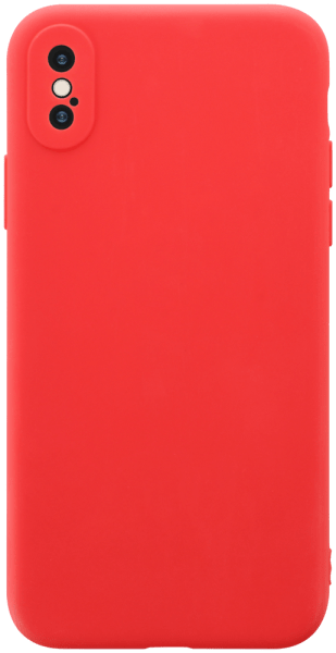 Apple iPhone XS szilikon tok kameravédővel matt piros