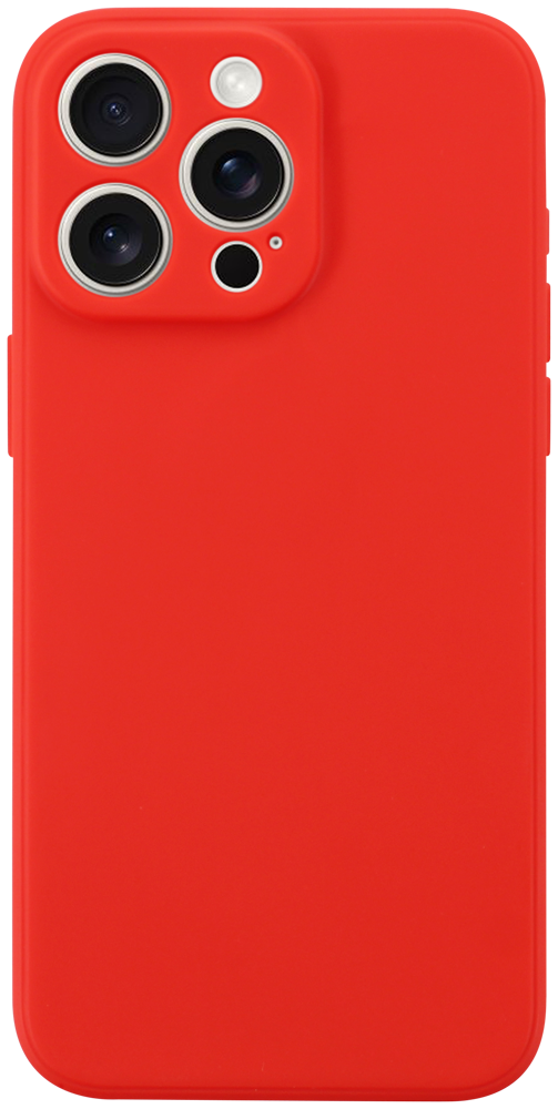 Apple iPhone 15 Pro Max szilikon tok kameravédővel matt piros