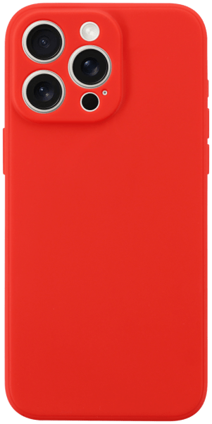 Apple iPhone 15 Pro Max szilikon tok kameravédővel matt piros