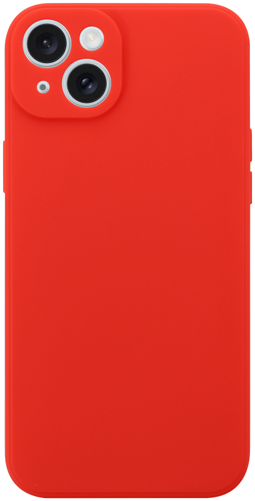 Apple iPhone 15 Plus szilikon tok kameravédővel matt piros