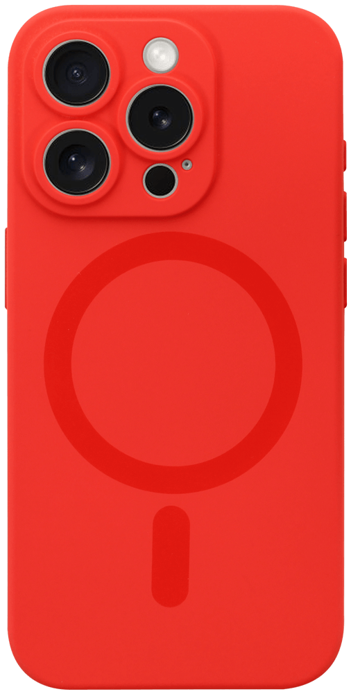 Apple iPhone 15 Pro szilikon tok gyári MagSafe kameravédővel piros
