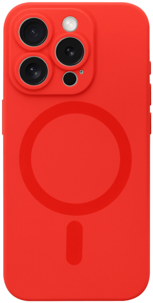 Apple iPhone 15 Pro szilikon tok gyári MagSafe kameravédővel piros