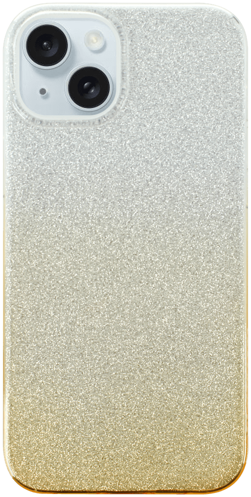 Apple iPhone 15 Plus szilikon tok csillogó hátlap arany/ezüst