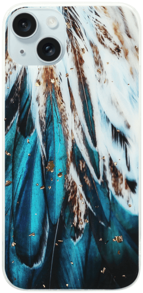 Apple iPhone 15 Plus kemény hátlap Gold Glam Feathers