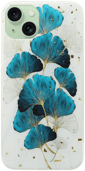 Apple iPhone 15 Plus kemény hátlap Gold Glam Leaves