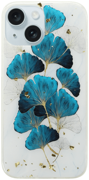 Apple iPhone 15 kemény hátlap Gold Glam Leaves