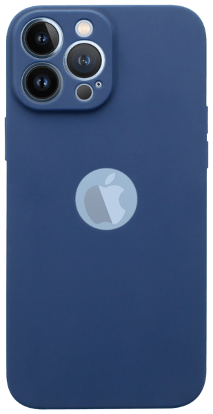 Apple iPhone 13 Pro Max szilikon tok logó kihagyós kameravédővel matt sötétkék