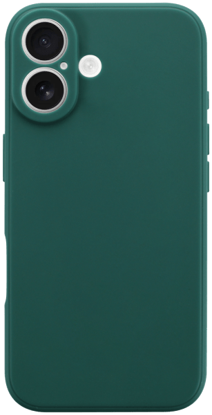 Apple iPhone 16 szilikon tok kameravédővel matt sötétzöld