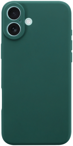 Apple iPhone 16 Plus szilikon tok kameravédővel matt sötétzöld