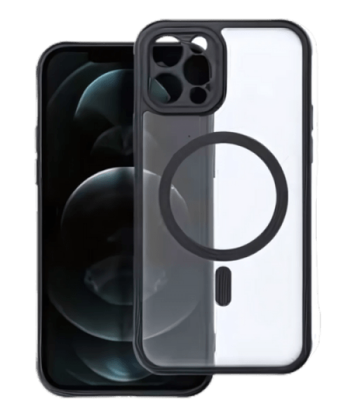 FULL MATTE MAG COVER – MagSafe Kompatibilis Tok iPhone 12 Pro-hoz (Fekete)